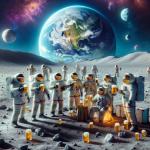 DALL·E 2023-11-12 14.16.33 - A photorealistic image of a beer party on the Moon. The scene includes a group of astronauts, diverse in gender and ethnicity, wearing space suits and.png
